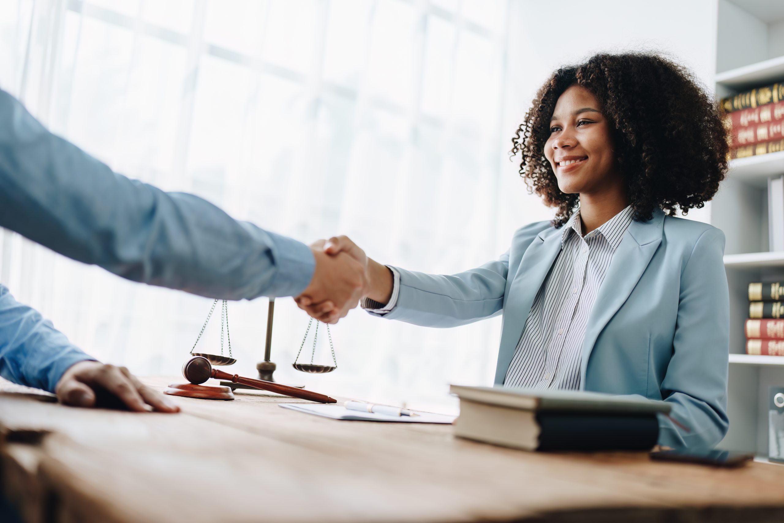 Law, consultation, agreement, contract, lawyer or  attorney shak
